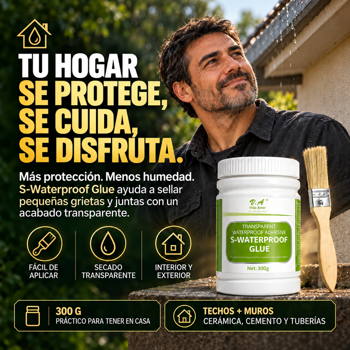 S-Waterproof Glue™ | Adhesivo Impermeabilizante Transparente 300 g