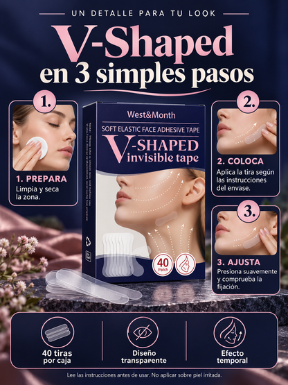 V-Shaped™ | Cintas Faciales Invisibles · 40 tiras