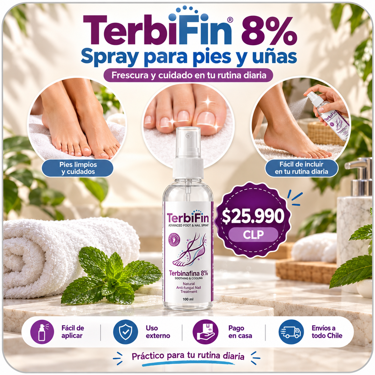 TerbiFin™ Pro – Spray Antihongos para Pies y Uñas