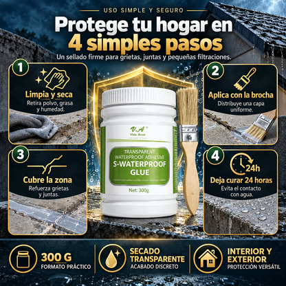 S-Waterproof Glue™ | Adhesivo Impermeabilizante Transparente 300 g